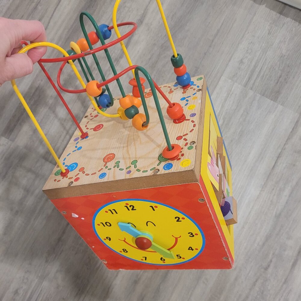 Wooden activity cube